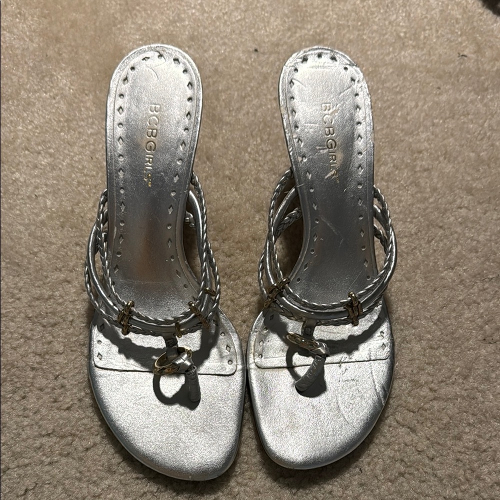 BCBGirls Metallic Silver Heels